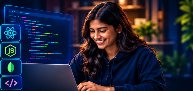 Student attending a live coding class